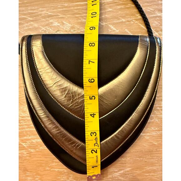 Givenchy Black Metallic Satin Leather Clutch Crossbody Bag Holiday Authentic - Picture 13 of 14